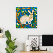 Wildkaninchen und blühende Branchen Poster (Heimbüro)