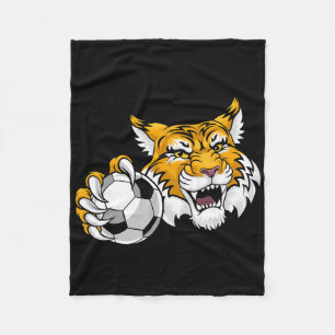Wildkatze Bobcat Luchs Puma Fußball Byll Cartoon C Fleecedecke