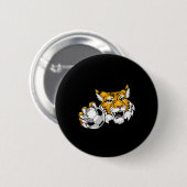 Wildkatze Bobcat Luchs Puma Fußball Ll Cartoon Cha Button (Vorne & Hinten)