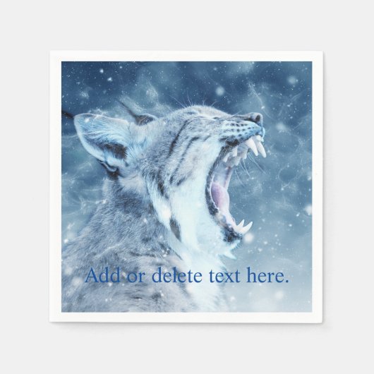 Wildkatze im Schnee Serviette (Vorderseite)