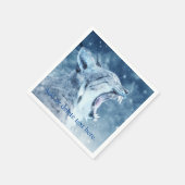 Wildkatze im Schnee Serviette (Ecke)