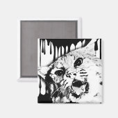 Wildkatze Magnet (Vorderseite/Rückseite)