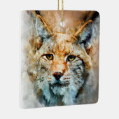 Wildkatze-Porzellanschmuck Keramikornament (Rechts)