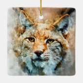 Wildkatze-Porzellanschmuck Keramikornament (Rückseite)