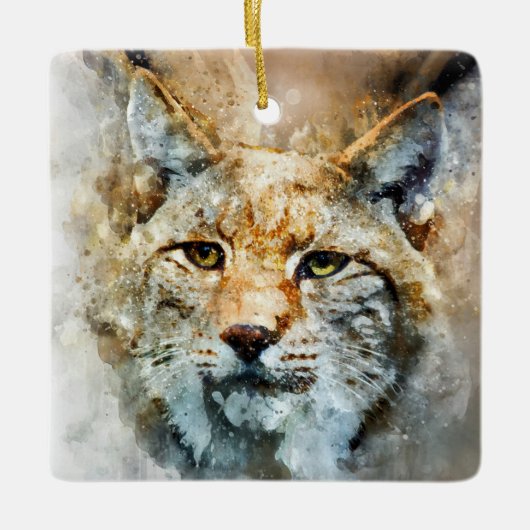 Wildkatze-Porzellanschmuck Keramikornament (Vorderseite)
