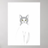 Wildkatze Wasserfarbe Liebhaber von Katzen Poster (Vorne)