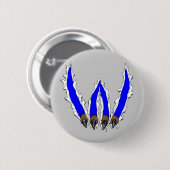 Wildkatzen-Greifer, der durch Entwurf - Blau Button (Vorne & Hinten)