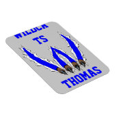 Wildkatzen Kämpfen durch Design - Blau Magnet (Rechte Seite)