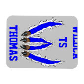 Wildkatzen Kämpfen durch Design - Blau Magnet (Horizontal)