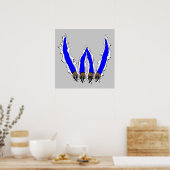 Wildkatzen Kämpfen durch Design - Blau Poster (Küche)