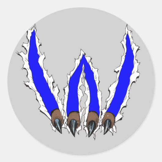 Wildkatzen Kämpfen durch Design - Blau Runder Aufkleber (Vorderseite)