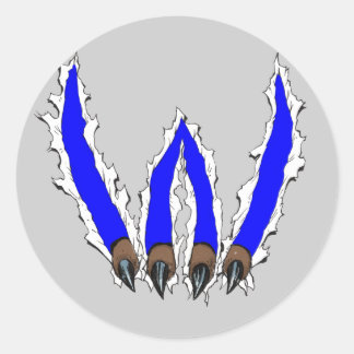 Wildkatzen Kämpfen durch Design - Blau Runder Aufkleber