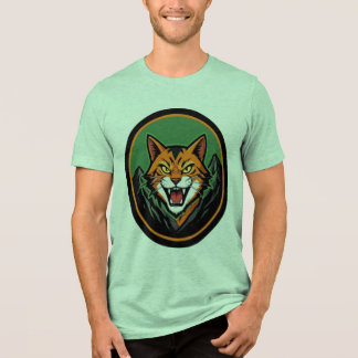 Wildkatzen-Maskottchen-Logo-T-Shirt Tri-Blend Shirt