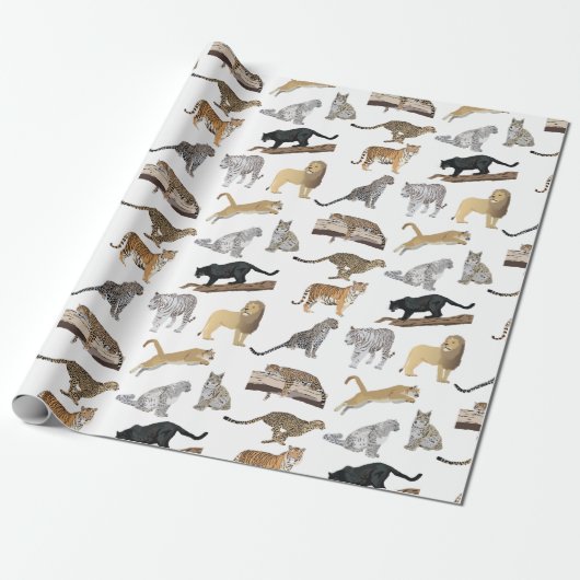 Wildkatzen Muster Geschenkpapier (Ungerollt)