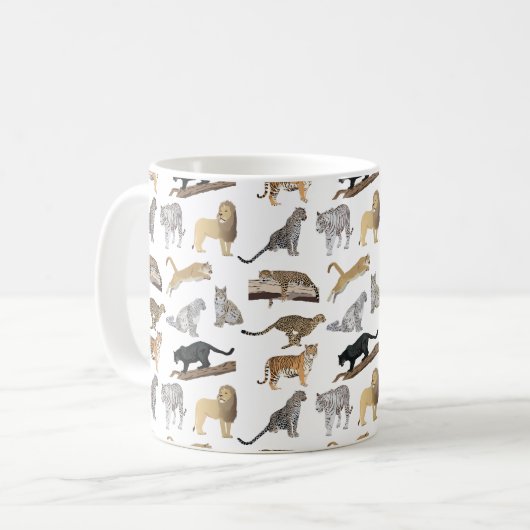 Wildkatzen Muster Kaffeetasse (Vorderseite Links)