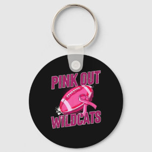 Wildkatzen Pink Out Footll bewältigen Brustkrebs Schlüsselanhänger