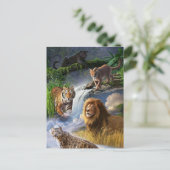 Wildkatzen Postkarte (Stehend Vorderseite)