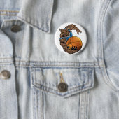 Wildkatzen-Rotluchs-Basketball blau, weißer Button (Beispiel)