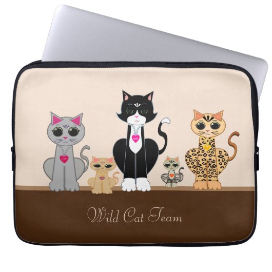 Wildkatzen-Team Laptopschutzhülle (Vorderseite)
