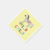 Wildkinder-Skandinavier Pferdepadel Gelb Serviette (Ecke)