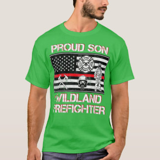 Wildland Feuerwehrmann Son Thin Red Line Smokejump T-Shirt