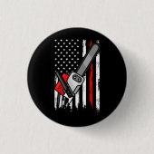 Wildland Firefighter Chainsaw Red Line American Fl Button (Vorderseite)