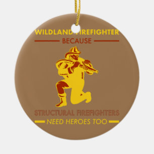 Wildland Firefighter Smokejumper Fire Eater Keramik Ornament