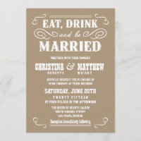 Wildleder-beige alte Westhochzeits-Einladungen