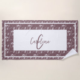 Wildleder-Doodles-Monogramm Strandtuch