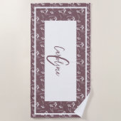 Wildleder-Doodles-Monogramm Strandtuch (Vorderseite)