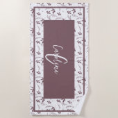 Wildleder-Doodles-Monogramm Strandtuch (Vorderseite)