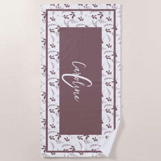 Wildleder-Doodles-Monogramm Strandtuch (Vorderseite)