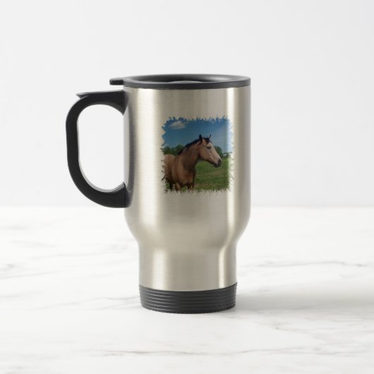 Wildleder-Mustang-Reise-Tasse Reisebecher (Links)