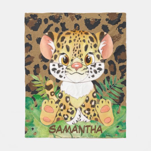 Wildleopard Baby Fleecedecke (Vorderseite)