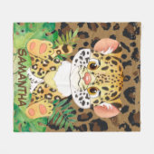 Wildleopard Baby Fleecedecke (Vorderseite (Horizontal))