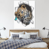 Wildleopard-Tasse auf der Jagd nach einem Schmette Leinwanddruck (Insitu (Schlafzimmer))