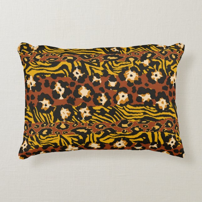 Wildleopard und Tigerhäute Dekokissen (Vorderseite)