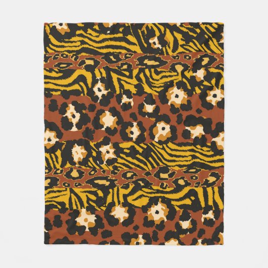 Wildleopard und Tigerhäute Fleecedecke (Vorderseite)