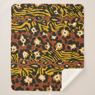Wildleopard und Tigerhäute Sherpadecke
