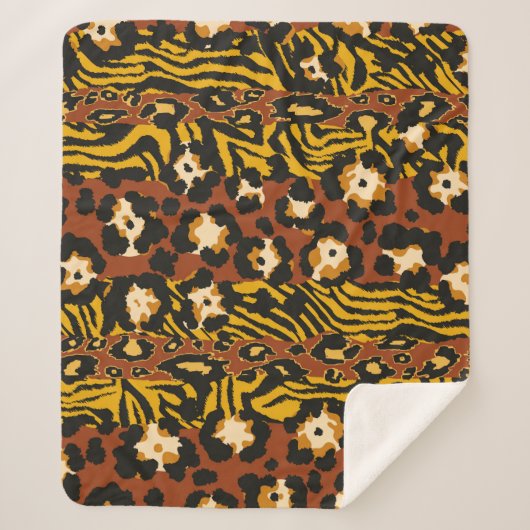 Wildleopard und Tigerhäute Sherpadecke (Vorderseite)
