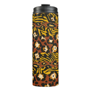 Wildleopard und Tigerhäute Thermosbecher