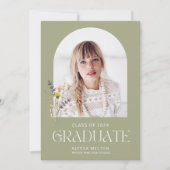 Wildlflower Foto Simple Girl Graduation Party Einladung (Vorderseite)