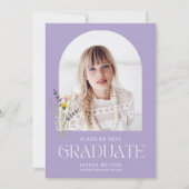 Wildlflower Foto Simple Girl Graduation Party Einladung (Vorderseite)