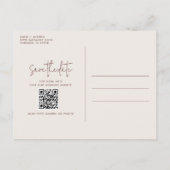 Wildlfower Boho Wedding QR Code Save the Date Ankündigungspostkarte (Rückseite)