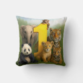 Wildlife Animal Babies With a Number One Kissen (Vorderseite)