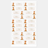 Wildlife Animal Fox cartoon watercolor Flower Etiketten (Blatt)