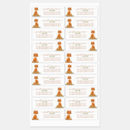 Wildlife Animal Fox cartoon watercolor Flower Etiketten