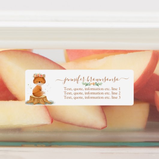 Wildlife Animal Fox cartoon watercolor Flower Etiketten (Befestigt)