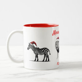Wildlife Animal Leopard Lion Zebra Weihnachten Zweifarbige Tasse