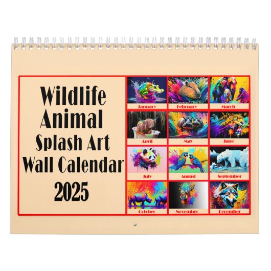 Wildlife Animal Lovers Color Splash Art 2025 Kalender (Titelbild)